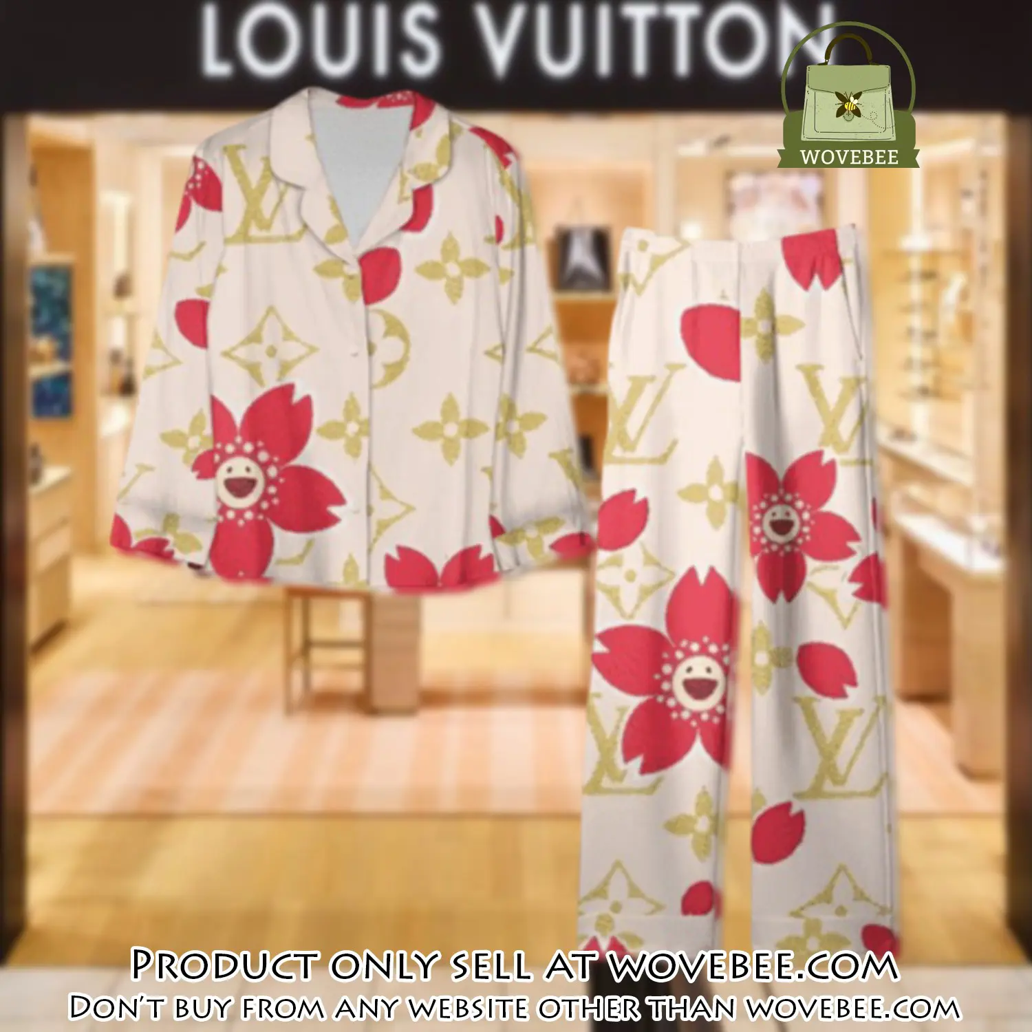 Trending luxury lv satin pajama set pjs1091 wvb1347033